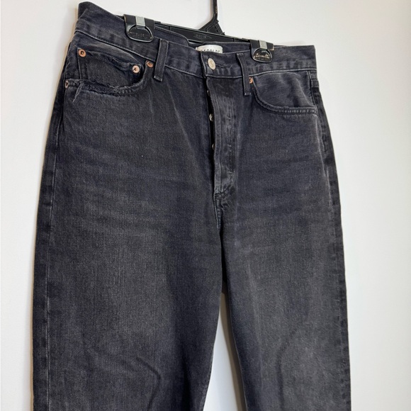 Agolde Black 90'S mid rise straight weightless regenerative cotton Tar size 28 - Picture 4 of 9